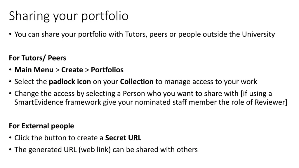 sharing your portfolio