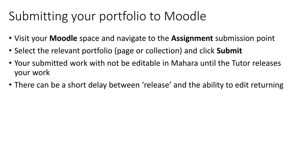 submitting your portfolio to moodle
