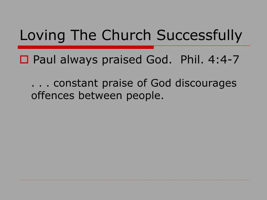 loving the church successfully 1