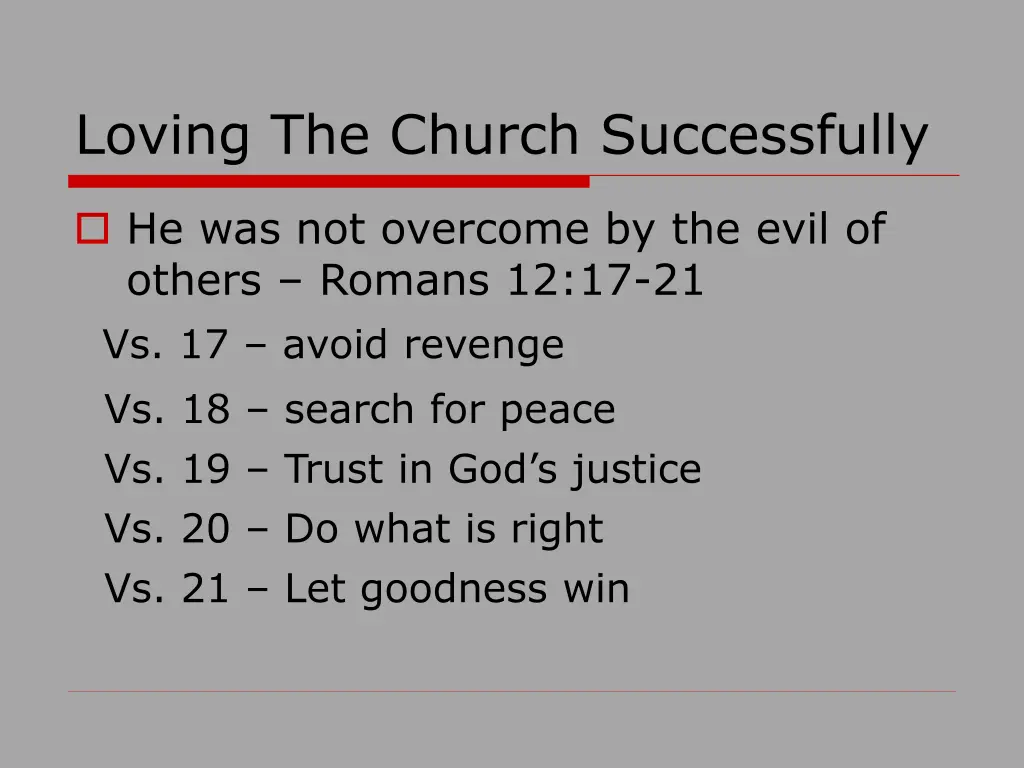 loving the church successfully