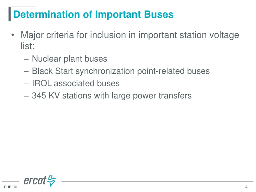 determination of important buses