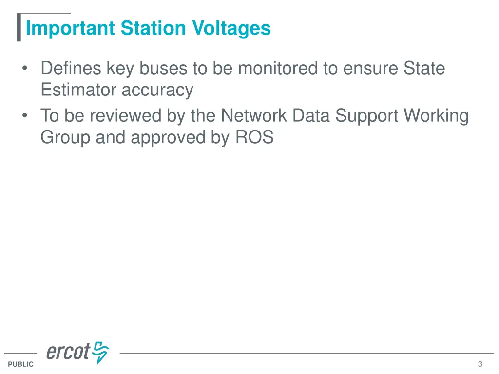 important station voltages