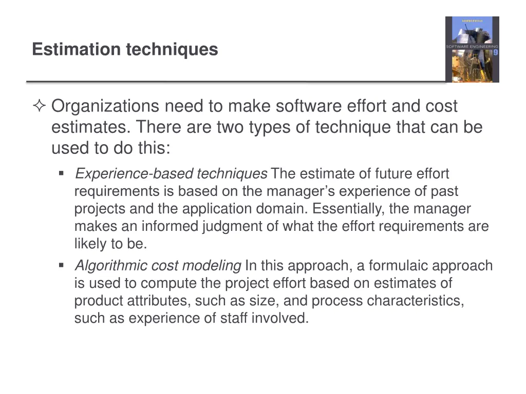 estimation techniques