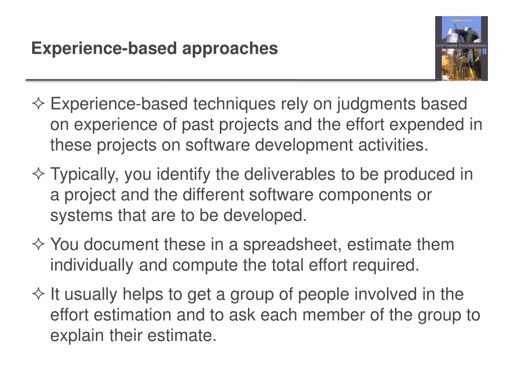 experience based approaches