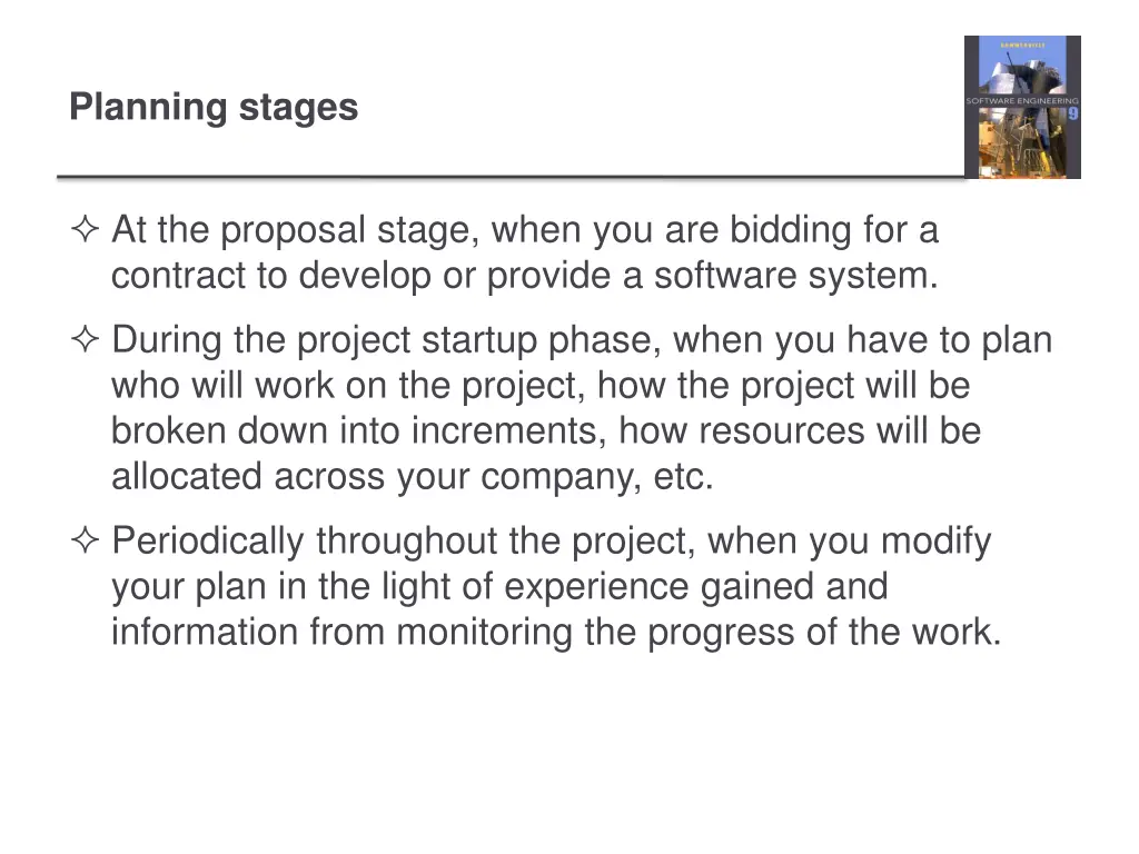 planning stages