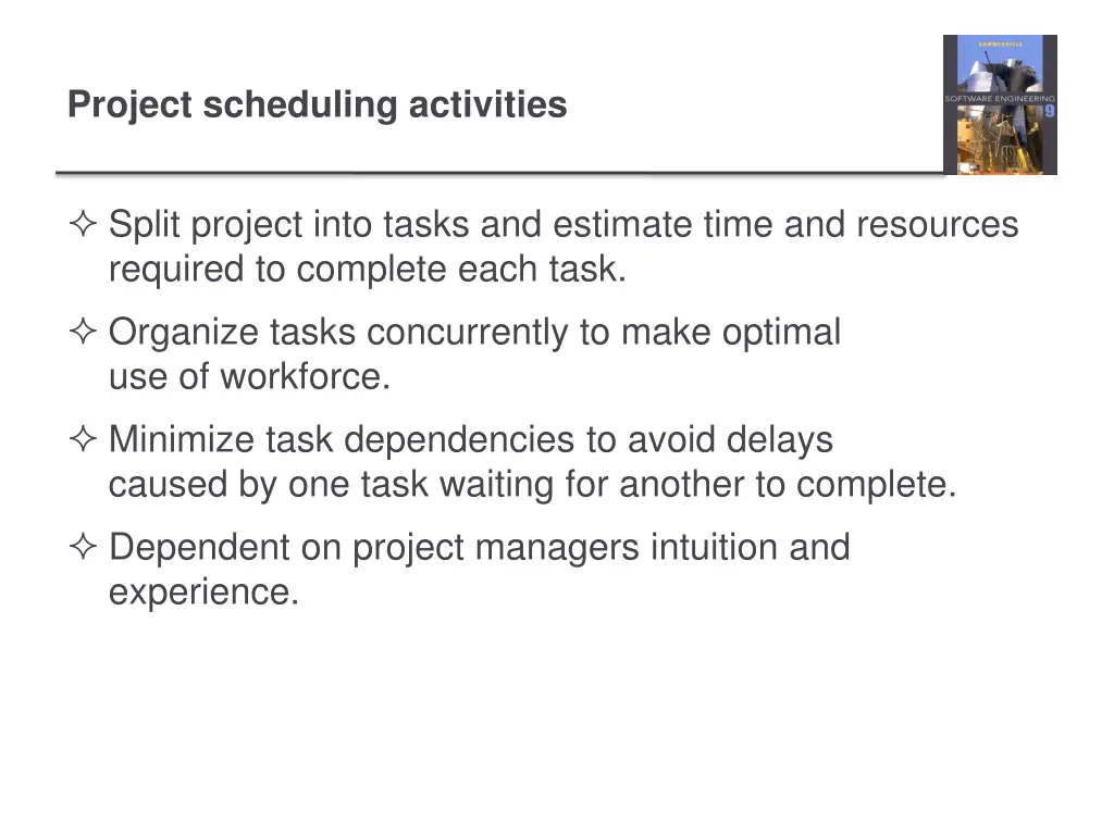 project scheduling activities