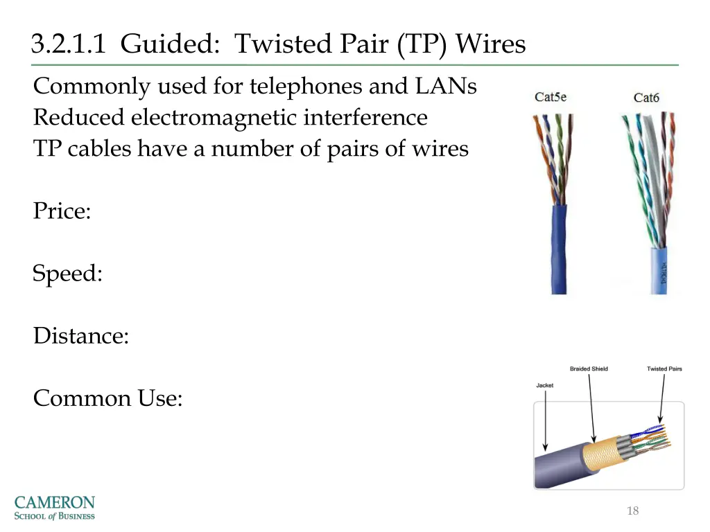 3 2 1 1 guided twisted pair tp wires commonly