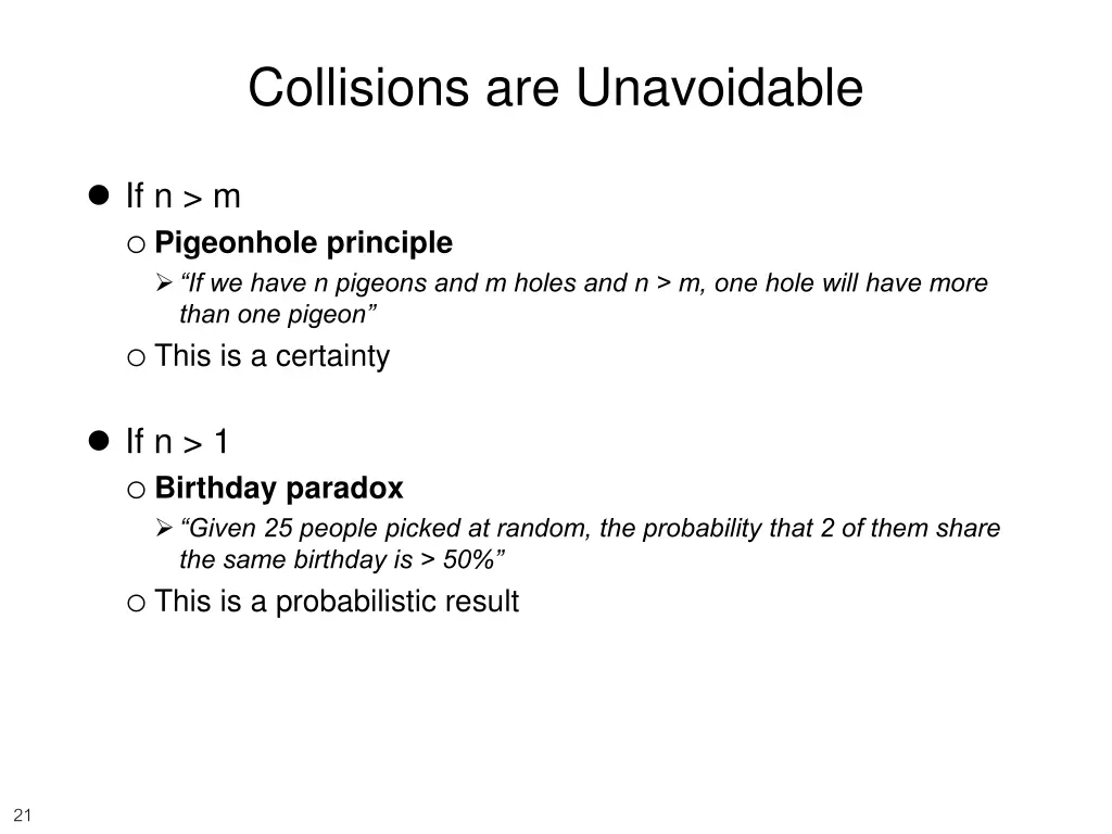 collisions are unavoidable