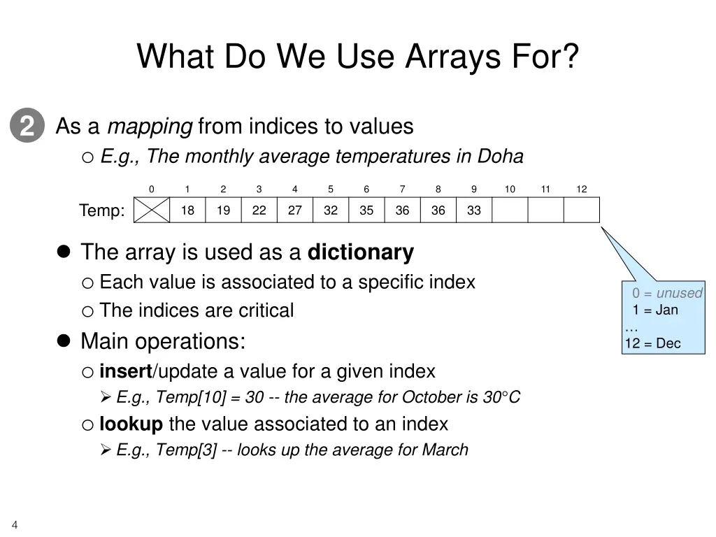what do we use arrays for 1