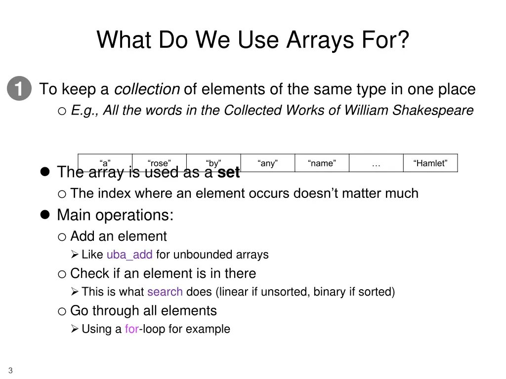what do we use arrays for