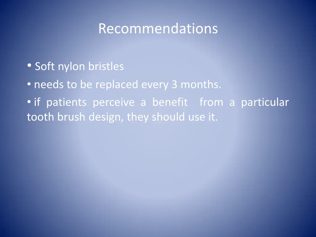 recommendations