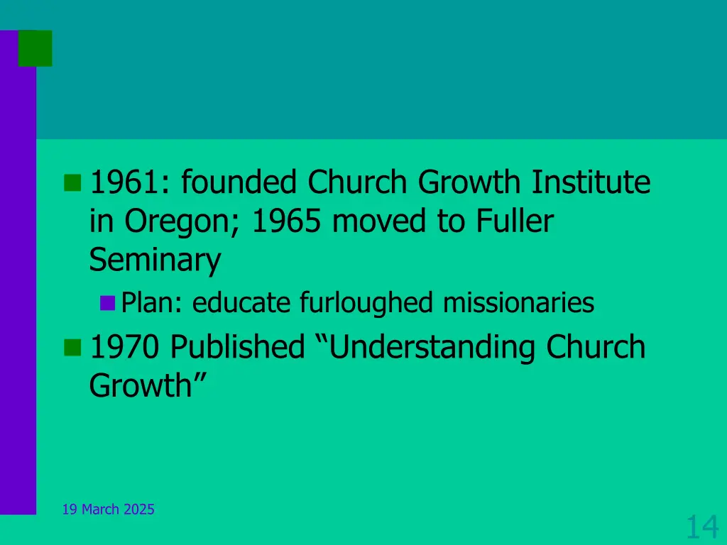 1961 founded church growth institute in oregon