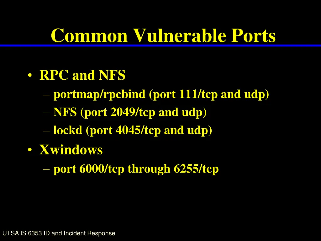 common vulnerable ports 1