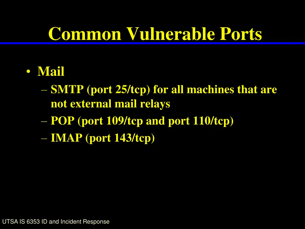 common vulnerable ports 3