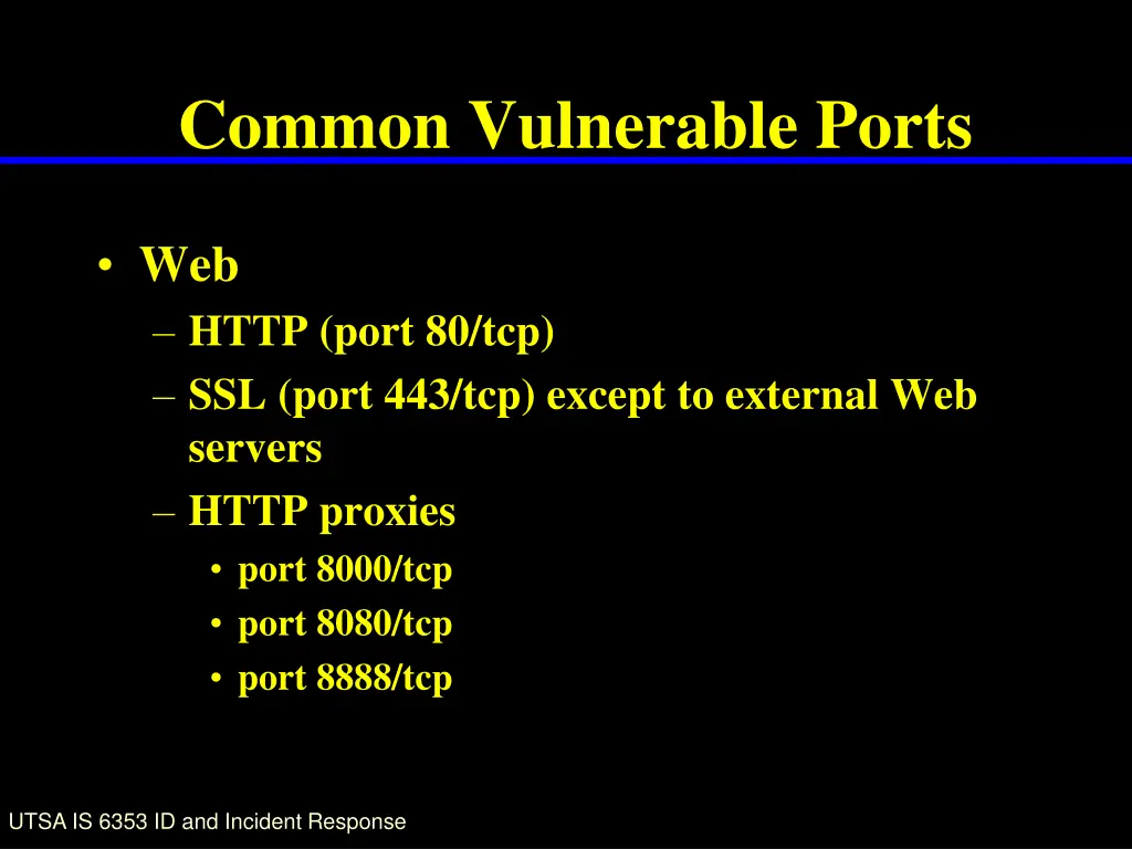 common vulnerable ports 4