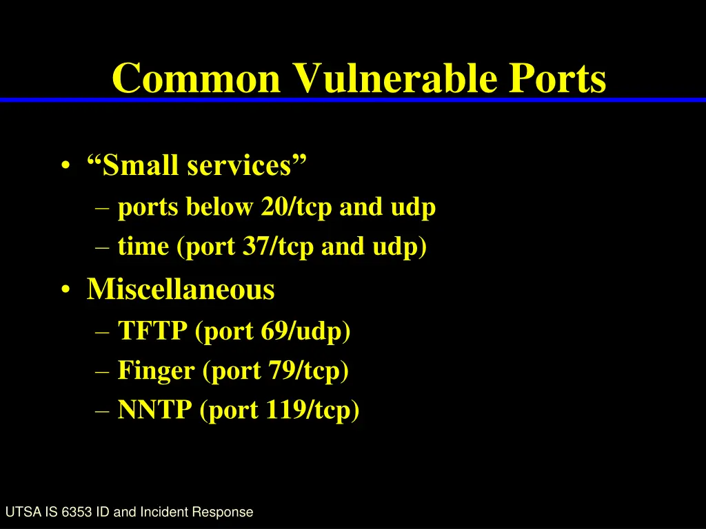 common vulnerable ports 5
