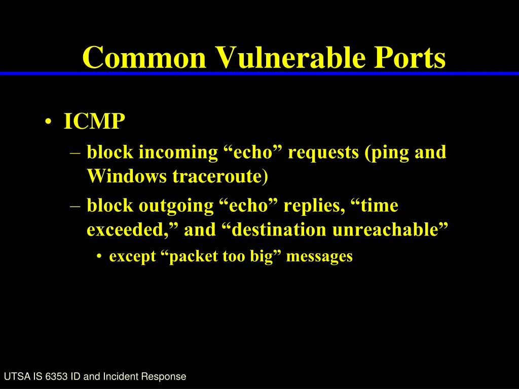 common vulnerable ports 7