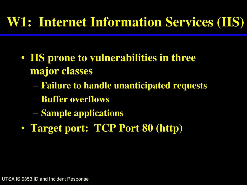 w1 internet information services iis