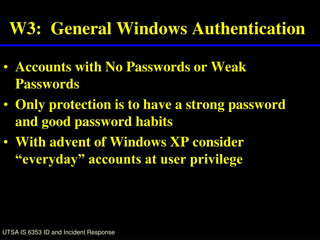 w3 general windows authentication