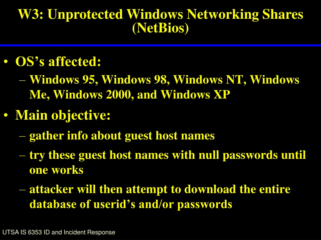 w3 unprotected windows networking shares netbios
