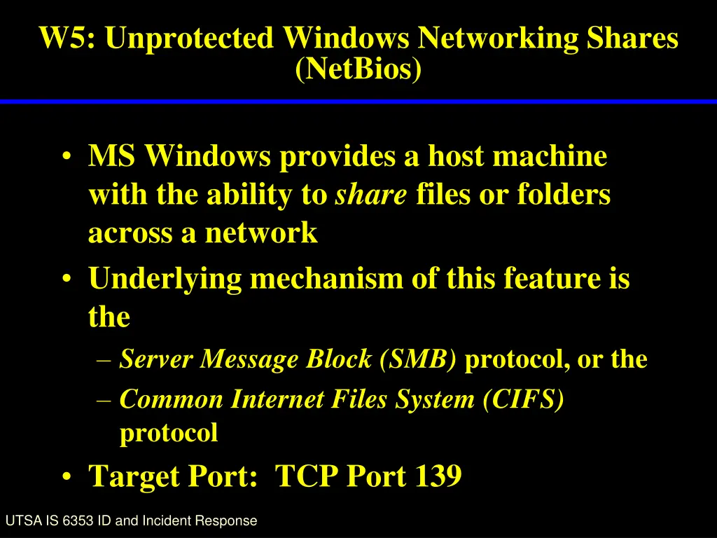w5 unprotected windows networking shares netbios