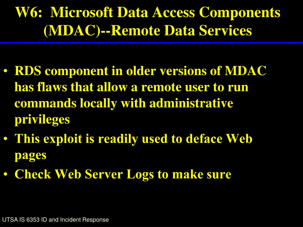 w6 microsoft data access components mdac remote