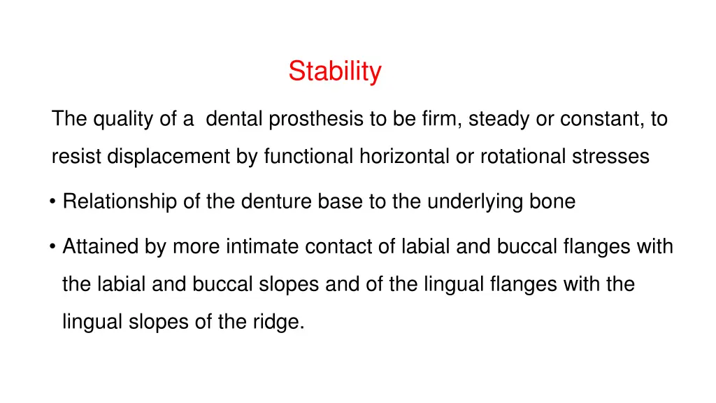 stability