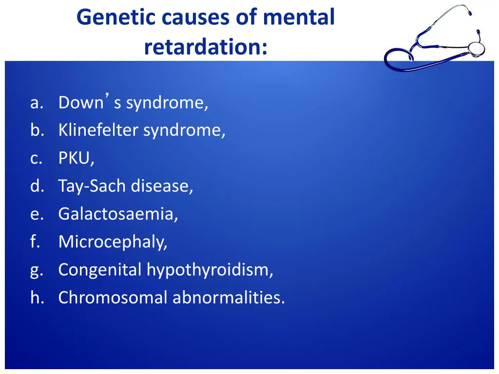 genetic causes of mental retardation
