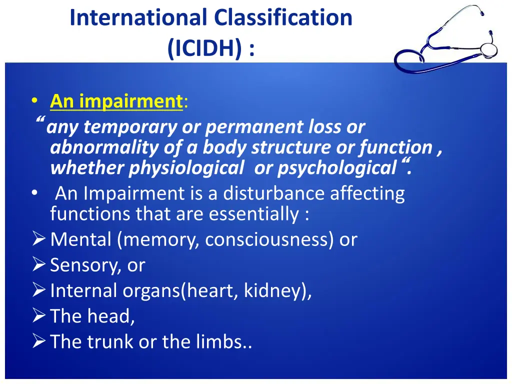international classification icidh