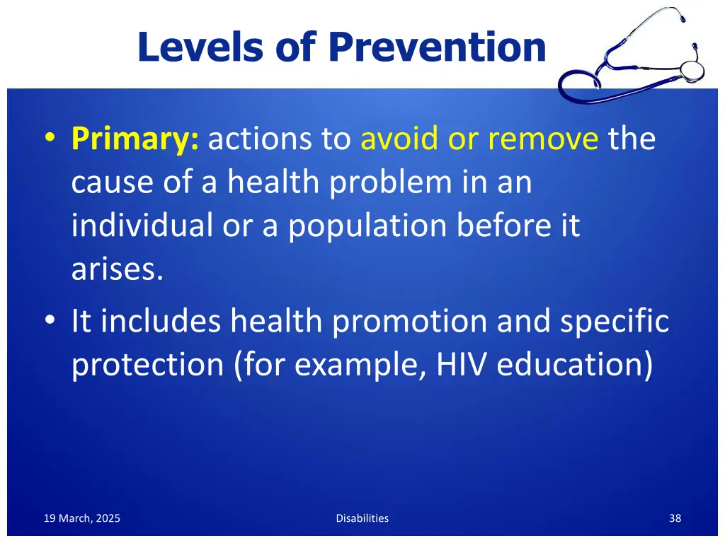levels of prevention