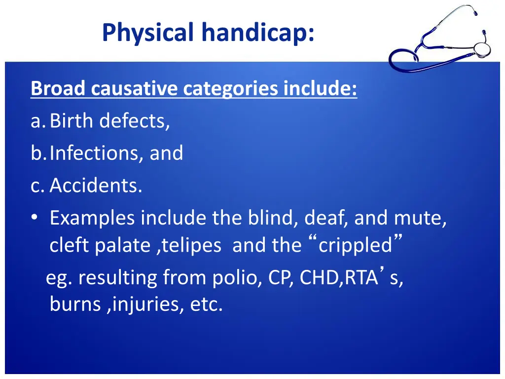 physical handicap