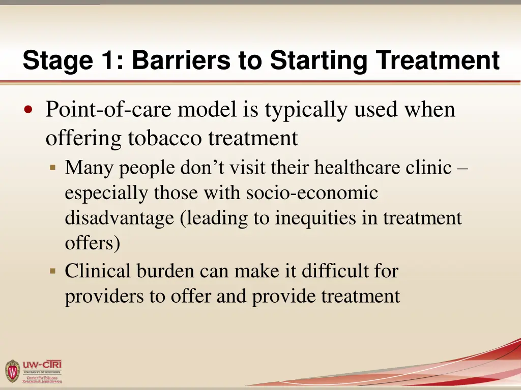 stage 1 barriers to starting treatment 1