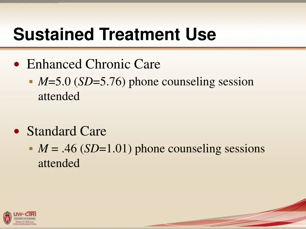 sustained treatment use
