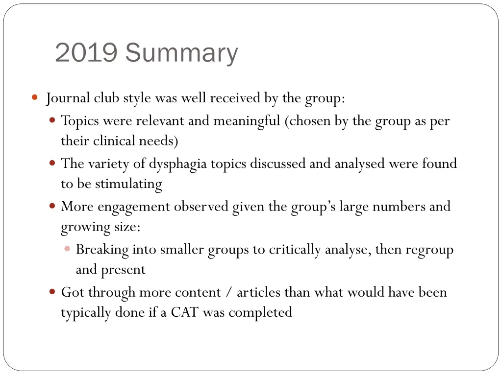 2019 summary