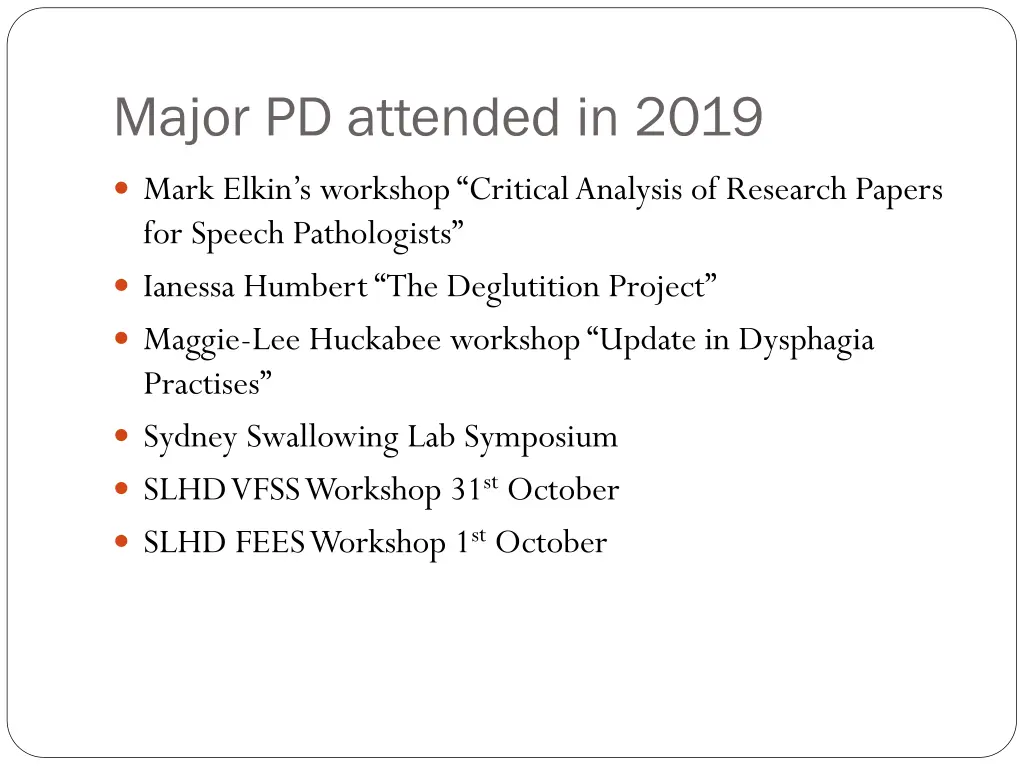 major pd attended in 2019