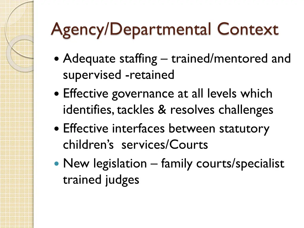 agency departmental context