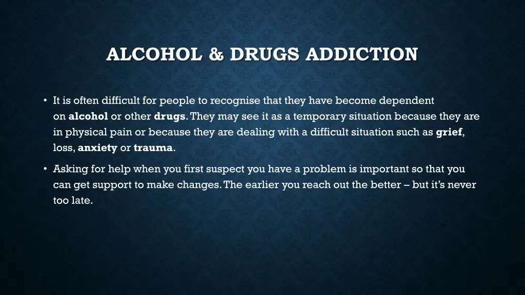 alcohol drugs addiction