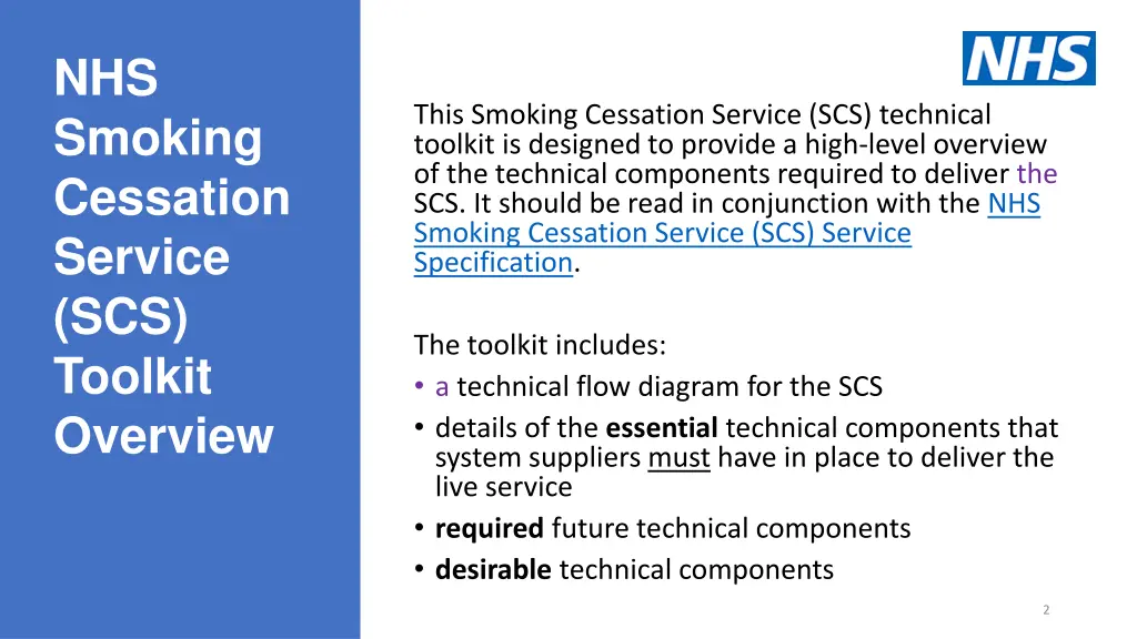 nhs smoking cessation service scs toolkit overview