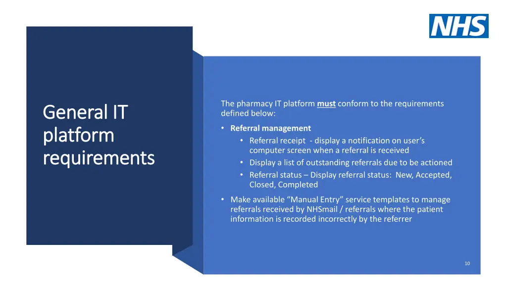 the pharmacy it platform must conform
