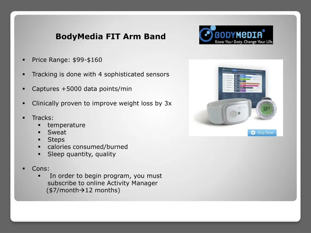 bodymedia fit arm band