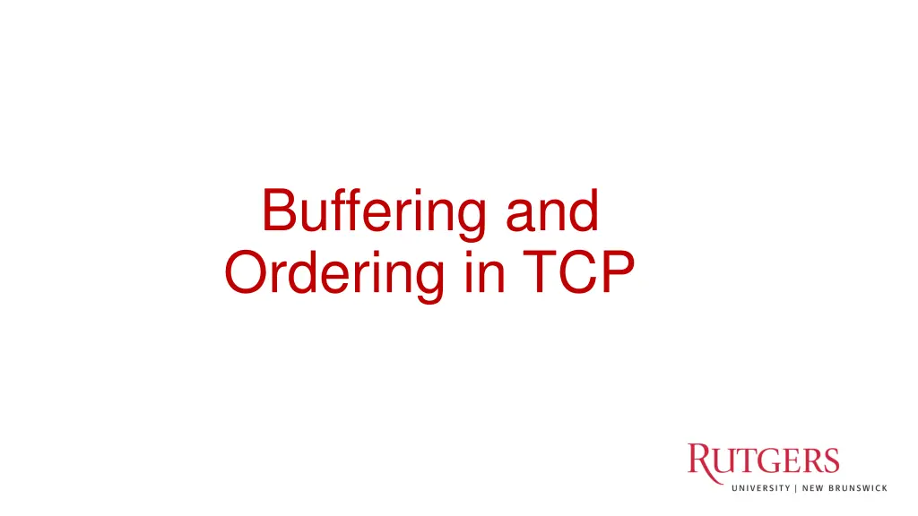 buffering and ordering in tcp