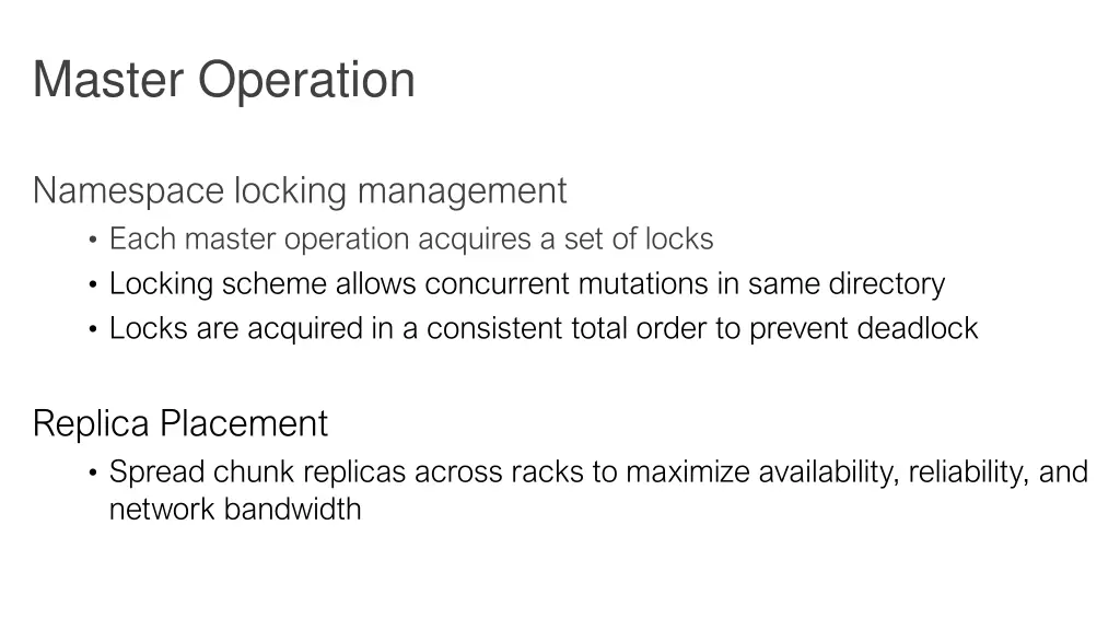 master operation