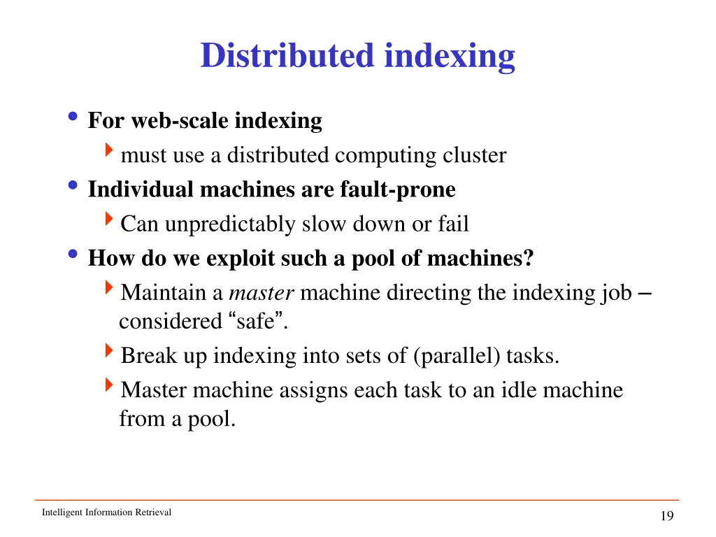 distributed indexing