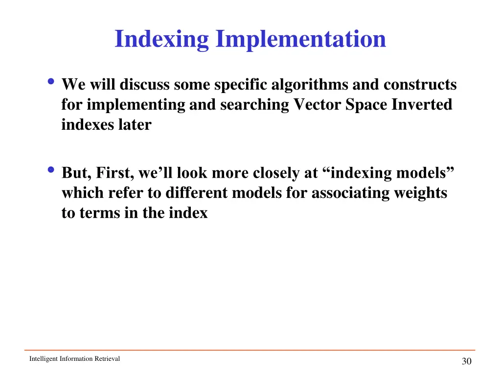 indexing implementation 1