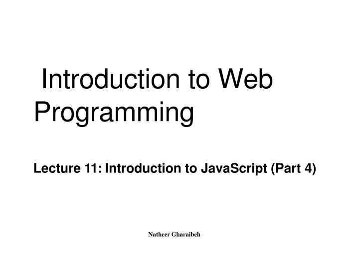 introduction to web programming