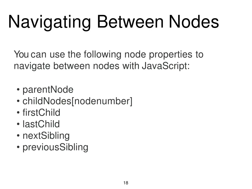 navigating between nodes