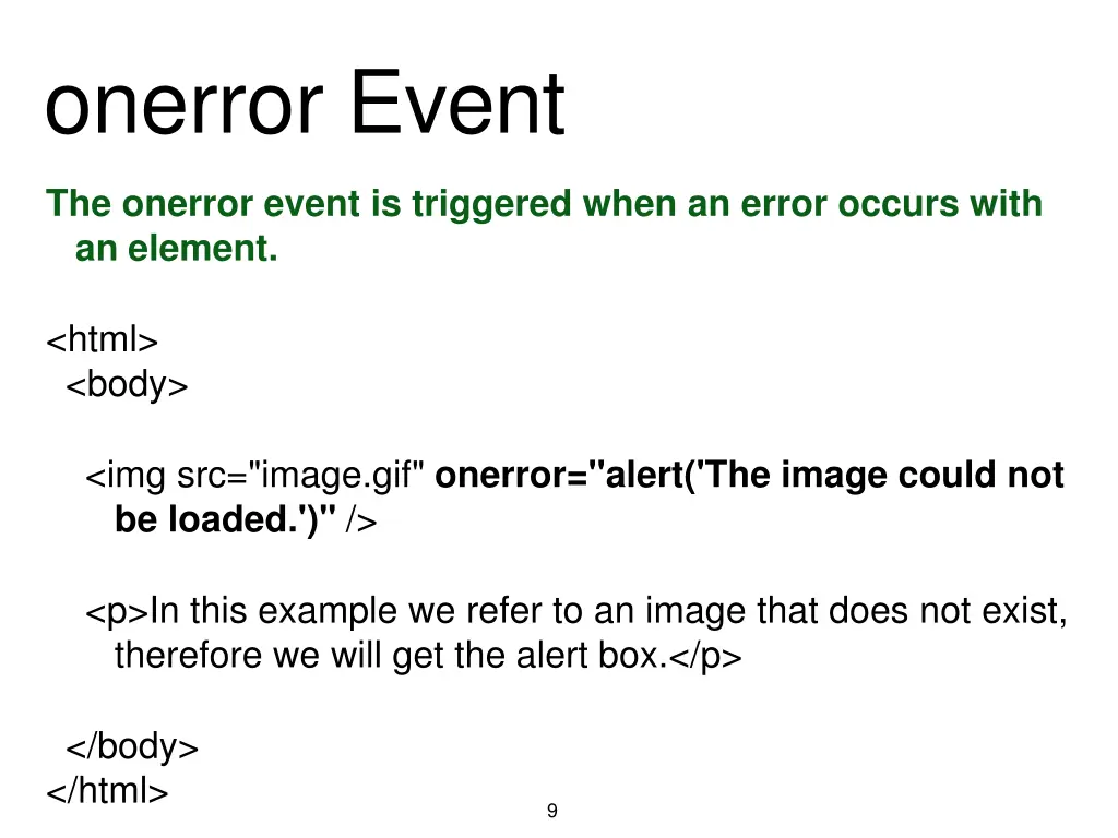 onerror event