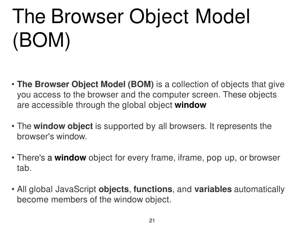the browser object model bom