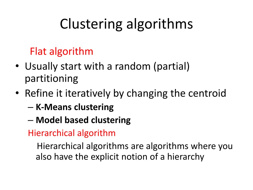 clustering algorithms