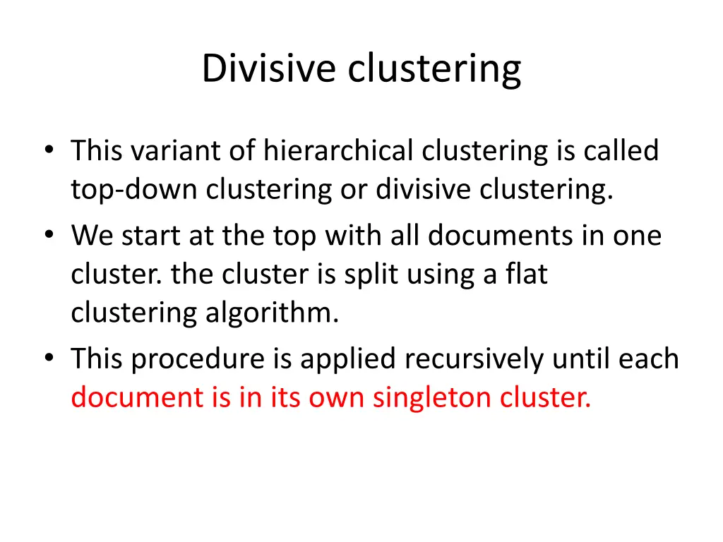 divisive clustering